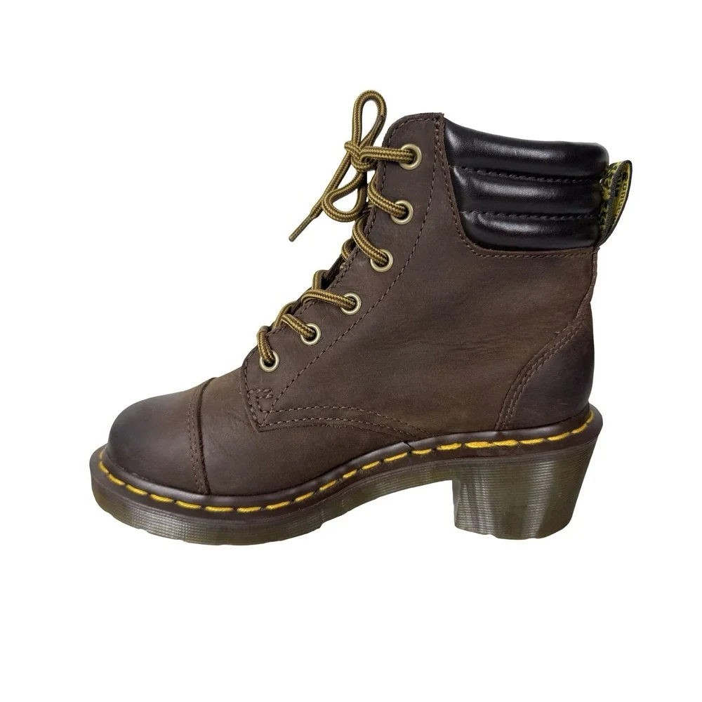 Dr. Martens Alexandra Womens US 5 Grunge Distressed Leather Lace Up Boots Nubuck